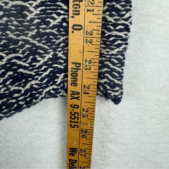 J. Crew Relaxed Wideneck Boxy Thick Textured Knit Sweater Navy M Preppy Minimal - Picture 13 of 14